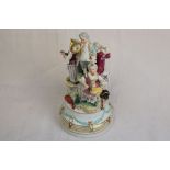 19th century Royal Vienna musical quartet figure group, numbered 851 to base, broken hand, flute