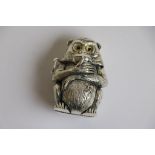 Silver Plated Vesta Case in the form of a Monkey