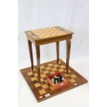 Chess Set in the form of Medieval Figures together with a Wooden Chess Board together with a