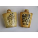 Two Chinese Erotic Bone Snuff Bottles