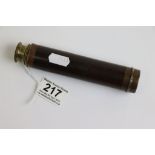 Victorian three drawer brass and wooden cased telescope, length when extended approximately 43cm