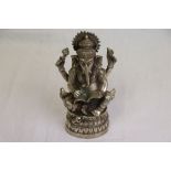 White Metal Hindi Deity of Ganesh