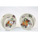 Pair of Clarice Cliff Wilkinson ceramic Wall pockets with hand painted Blackberry design, both