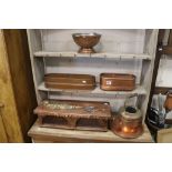 Mixed Lot of Metalware including Two Copper Planters, Copper Double Warming Plate and other Copper