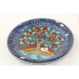 Poole pottery Charger, Limited Edition "Tree of Life" for the V & A, numbered 254/500, approx 40cm