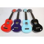 Four ' Mahalo ' Ukulele, all different colours