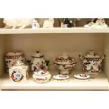 Collection of Mason's Ironstone ceramics to include; Tea Caddy, Trinket pots etc