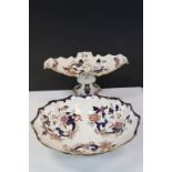 Mason's ' Mandalay ' Large Scallop Shaped Bowl, 42cms long together with a Mason's ' Mandalay ' Foot