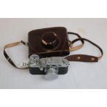 Leica D.R.P. Ernst Leitz Wetzlar camera. no. 532068 f=5cm 1:3.5 in original leather case with