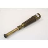 Early 20th century Broadhurst Clarkson & Co of London Four Drawer Brass Telescope, 77cms long when