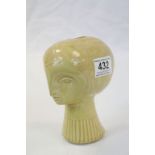 Studio Pottery Head with impressed initials AB for Frank & Fran Benatt, 16cms high