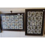 Two Framed, Glazed and Mounted Sets of Victoria Gallery Trade Cards ' Legends of Hollywood ' and '