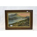 Late 19th century Oil Painting on Canvas Sheep in a Mountain Landscape