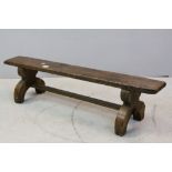 Antique Elm Long Hearth Stool