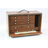 Vintage ' Neslein ' Wooden Tool Cabinet, the front flap opening to reveal an arrangement of six