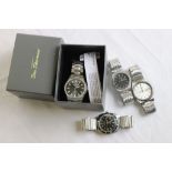 Ben Sherman stainless steel Gents wristwatch, boxed with documents; Seiko and Seawatch