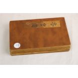 Circa Mid 20th century Japanese ' Concertina ' Style Book with Faux Leather Covers and Inscription
