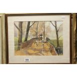 Framed and Glazed Watercolour of Huntsmen & Hounds signed A J Avery
