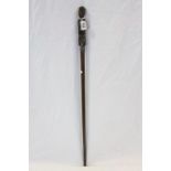 Vintage Ebony Walking stick with carved African figure, approx 84cm long