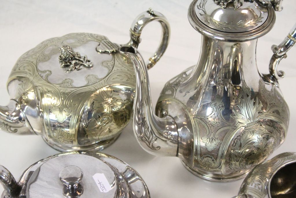 Collection of white metal & vintage Silver plate to include teaset, goblets etc - Image 4 of 4