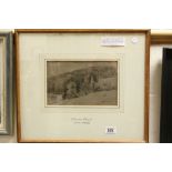 Henry Alken (attributed to) Charcoal Drawing of Glenstone Church, framed and glazed