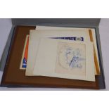 Folder of Mounted Original Illustrations to include Mary Fairclough, Tom O Hank and others