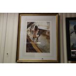 Framed and Glazed Limited Edition Signed Print of a Nude Woman in her artist studio, signed Mellish,