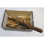 Collection of Vintage Wood Carving Tools, some Swindon makers