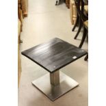 Square Black Oak Pub / Coffee Table on Square Base Leg, 50cms