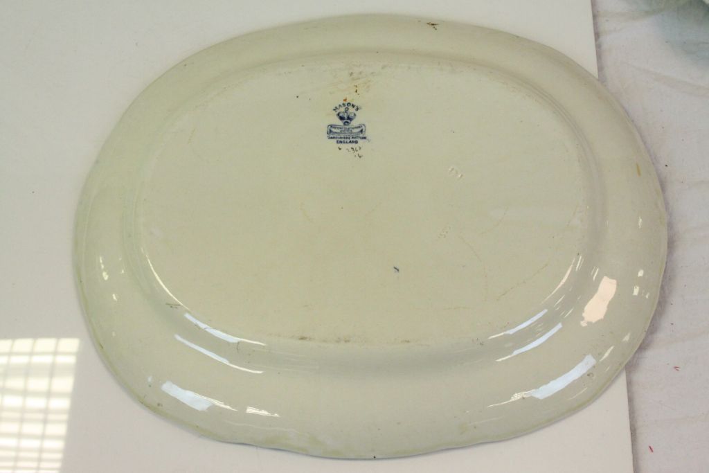 Chinese Blue and White Meat Plate 47cms (a/f) together with Mason's ' Jardiniere Pattern ' Meat - Image 5 of 5