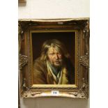 Reproduction Oil on Canvas, after 19th century Russian Painter Ivan Kramskoi, painting of a Peasant,