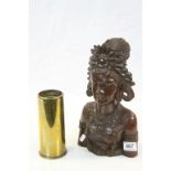 Hardwood Carved Ethnic Tribal Bust of a Female, 32cms high signature to base ' A A Fatimah Bali '