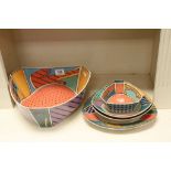 Small collection of Dorothy Haffner designed Rosenthal ceramics in "Studio Line" abstract pattern