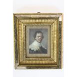 Gilt Framed Oil Painting Miniature of a Gentleman of the 17th century