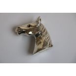 Heavy Cast Silver Horse Head Vesta Case with Ruby Eyes