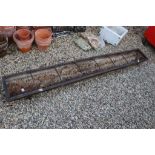 Large Heavy Antique Cast Iron Trough with raised lettering ' H. Affleck, Chippenham ', 243cms x