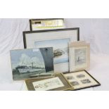 Box containing a Large Quantity of Framed and Loose Watercolours, Prints and Engravings (some with