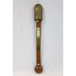 Victorian Oak Cased Stick Barometer having Brass Face and Scale made by Smith, Beck & Beck, 6