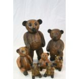 Collection of Wooden Bears