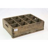 Vintage Belgium Twelve Section Wooden Bottle Crate marked to side ' Brasserie L'Eclose Boortmeerbeek