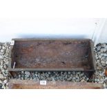 Antique Cast Iron Trough with raised letters ' Devizes ' 62cms x 27cms x 16cms high