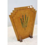 Art Deco Wooden Firescreen of Stepped Geometric Shape and Design, 59cms high