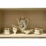 Royal Doulton Art Deco ceramic Coffee set H4045 with Tulip decoration