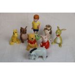 Beswick Walt Disney Winnie the Pooh figurines comprising Christopher Robin, Winnie the Pooh, Piglet,