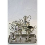 Collection of white metal & vintage Silver plate to include teaset, goblets etc