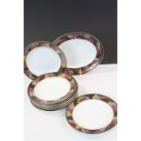 Bishop and Stonier ' Bisto ' Four Shallow Bowls, Six Plates and an Oval Plate