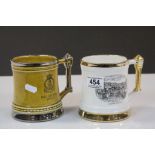 Dartmouth Pottery ' H.M.S. Ark Royal ' Tankard together with Dartmouth ' Padstow ' Tankard