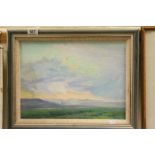 O N Grandmaison Oil on Board titled to verso ' Alberta Sunset ' signed