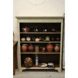 Antique Open Bookcase fitted with Three Adjustable Shelves on Bracket Feet