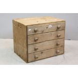 Late 19th / Early 20th century Table / Bench Top Pine & Plywood Chest of Four Drawers, 55cms wide